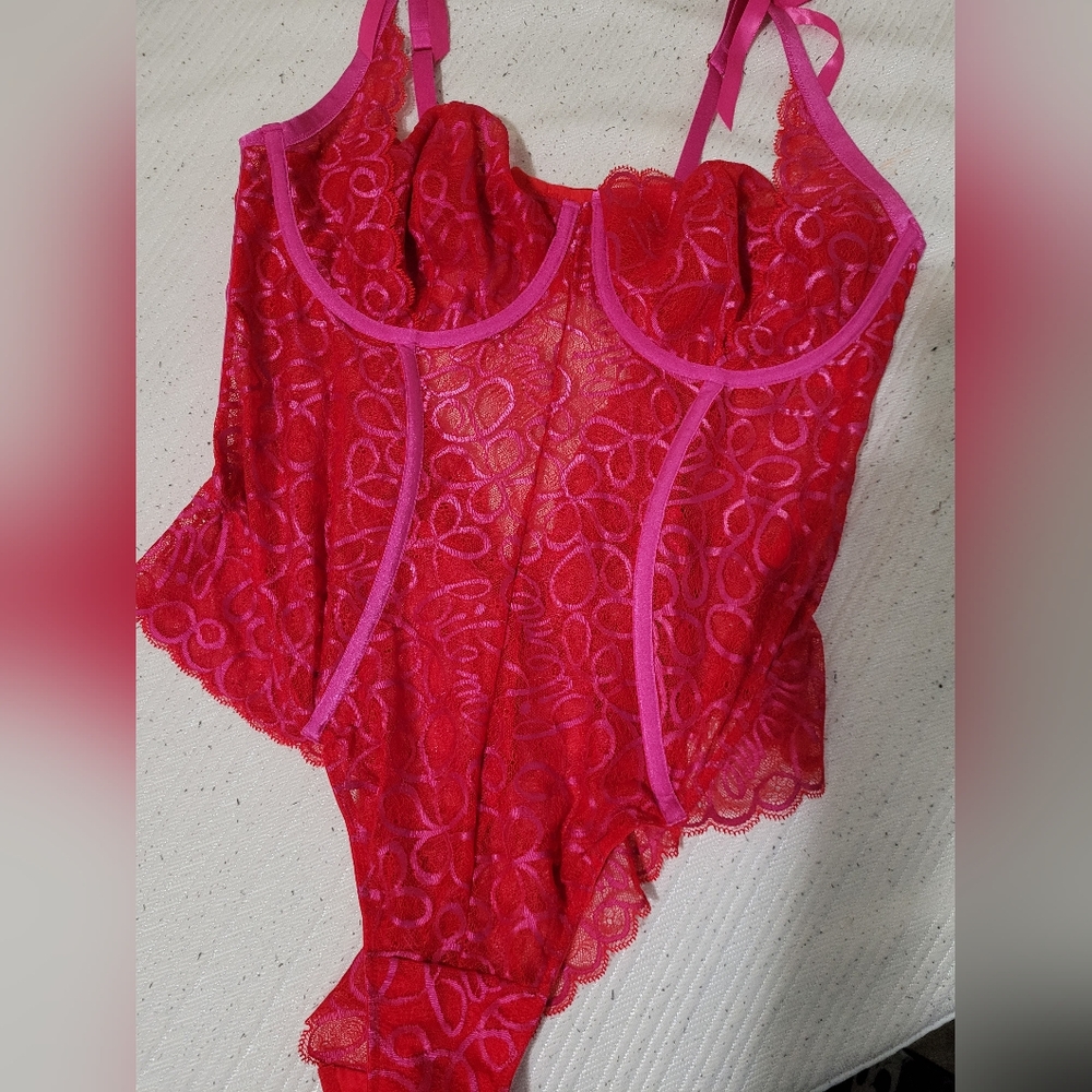 Savage Fenty Bodysuit Teddy in Red, 2X